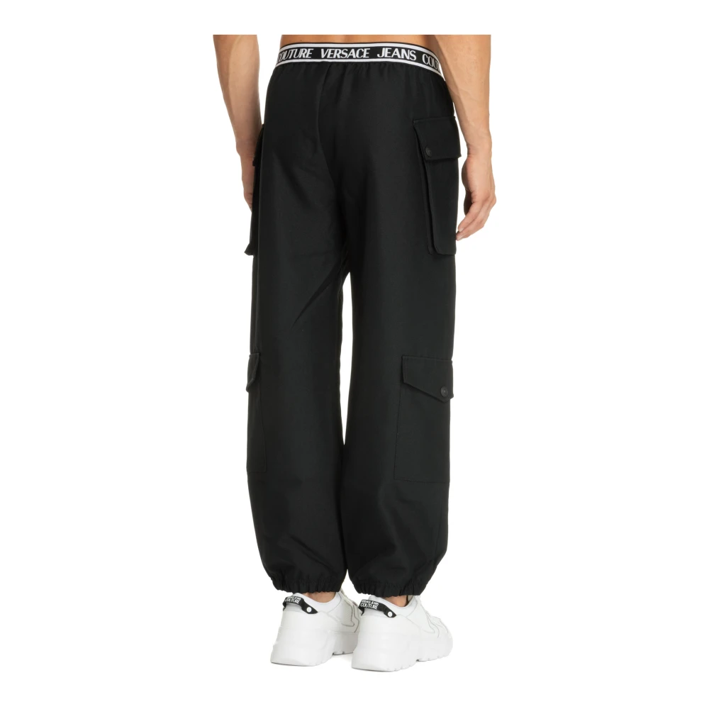 Versace Jeans Couture Logo Broek met Elastische Taille Black Heren