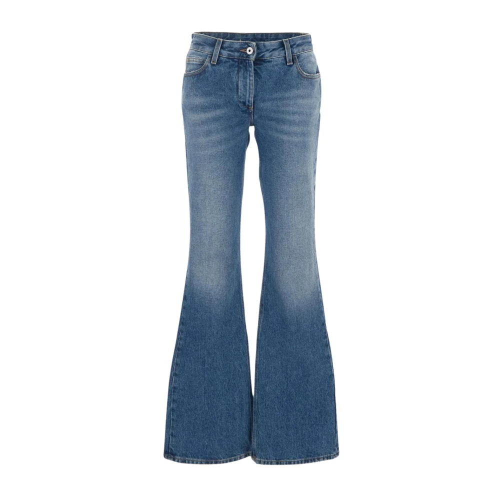 Off White Flared Jeans Blue Dames