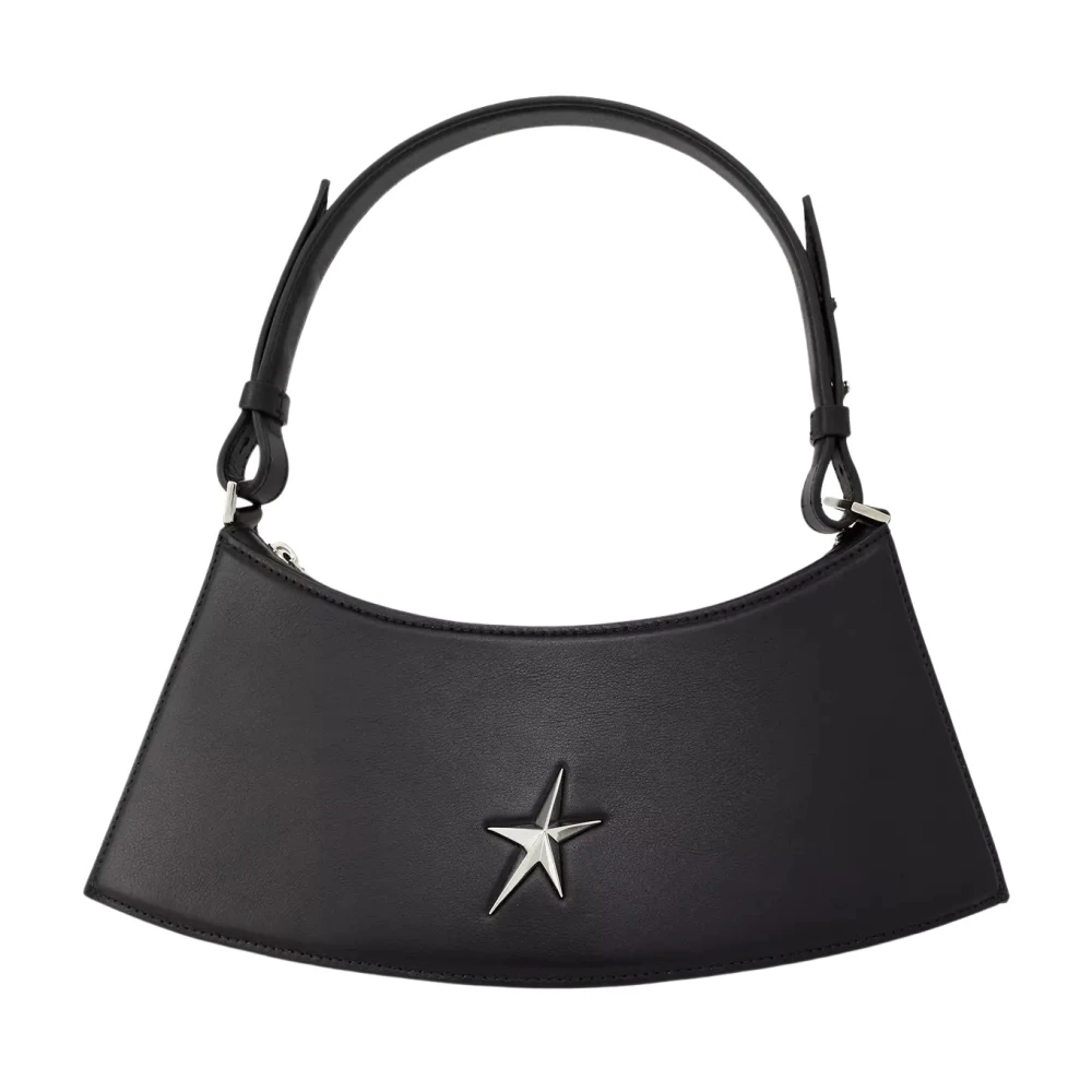 Mugler Zwarte leren handtas stijlvol ontwerp Black Dames