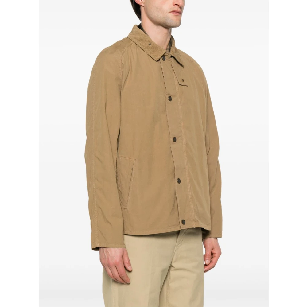Barbour Beige Tracker Jas met Geribbelde Kraag Beige Heren