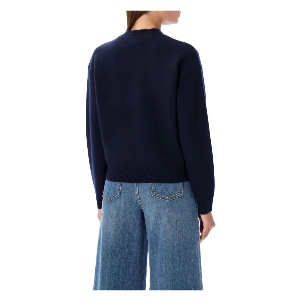 A.p.c. Navy Gebreide Esther Crew Neck Trui Blue Dames