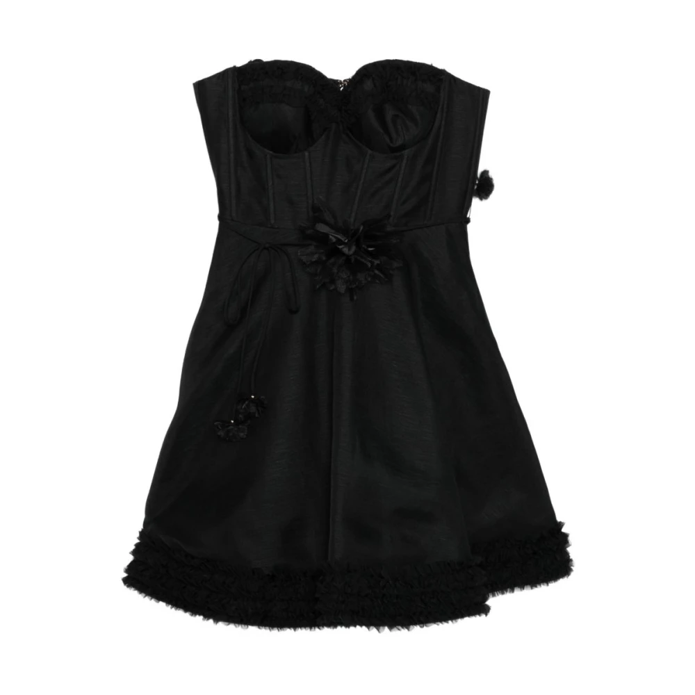 Zimmermann Women's Black Luna Linen And Silk Mini Dress - Short Dresses - M - Dresses
