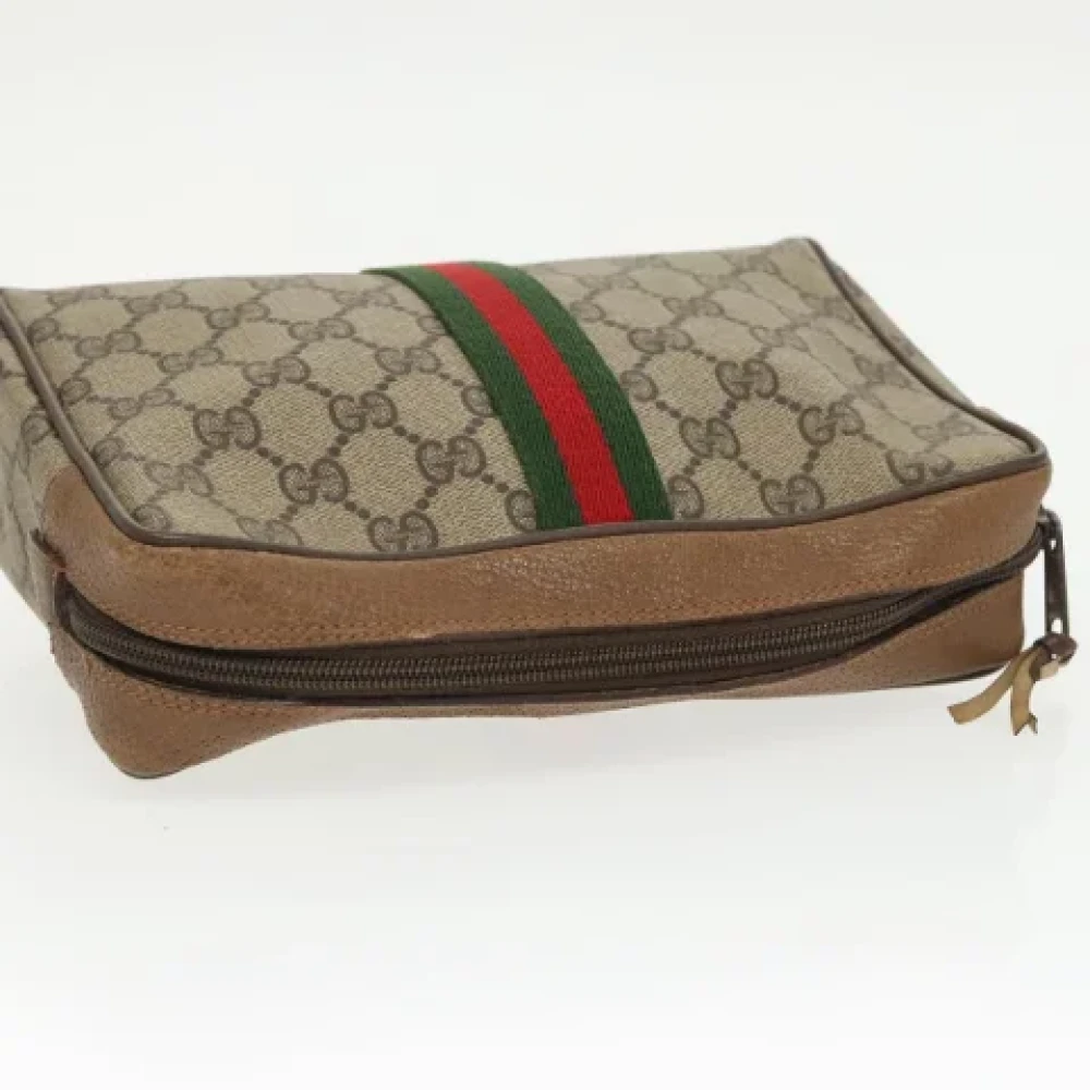 Gucci Vintage Pre-owned Canvas clutches Beige Dames