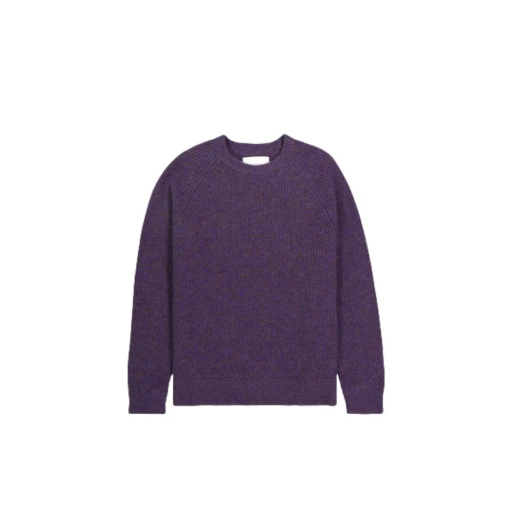 Nn07 Paarse Gebreide Crewneck Sweater Purple Heren