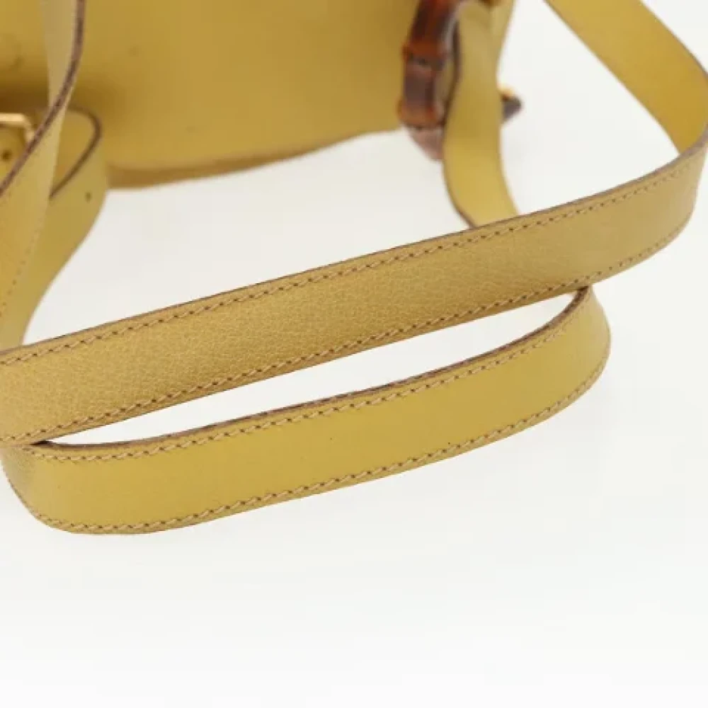 Gucci Vintage Pre-owned Leather backpacks Yellow Dames
