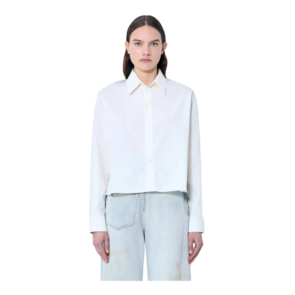 MM6 Maison Margiela Overhemd met contrastpanelen White Dames