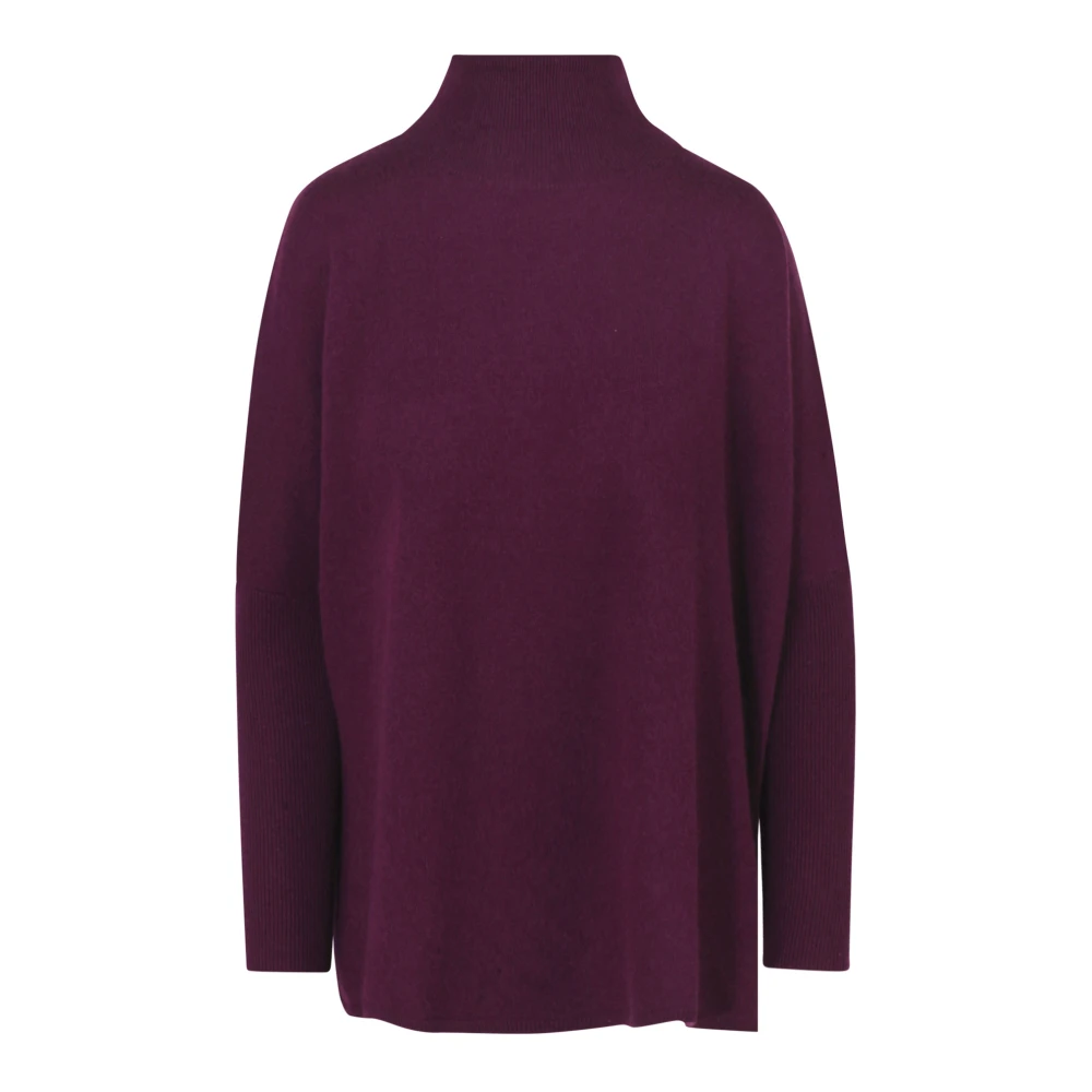 Absolut Cashmere Kashmir Turtleneck Poncho Tröja Purple, Dam