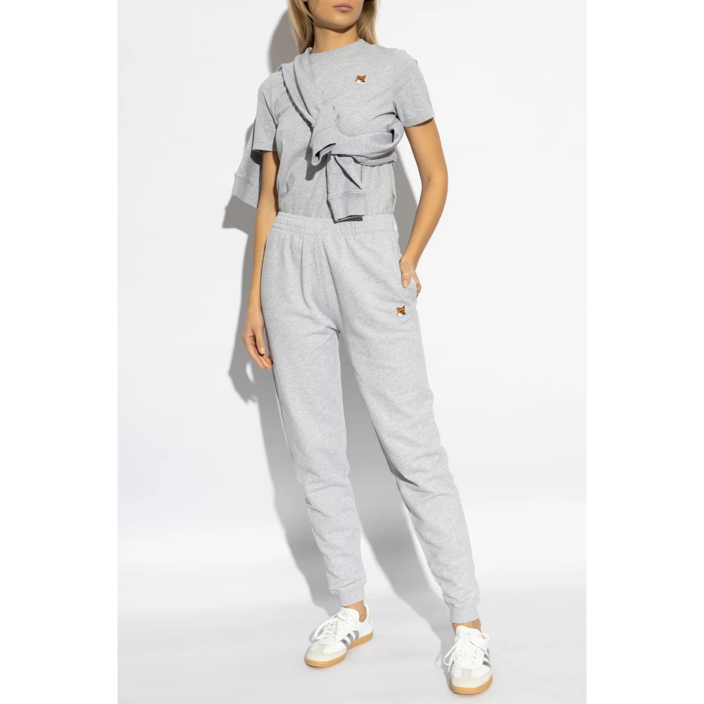 Maison Kitsuné Sweatpants met logo Gray Dames
