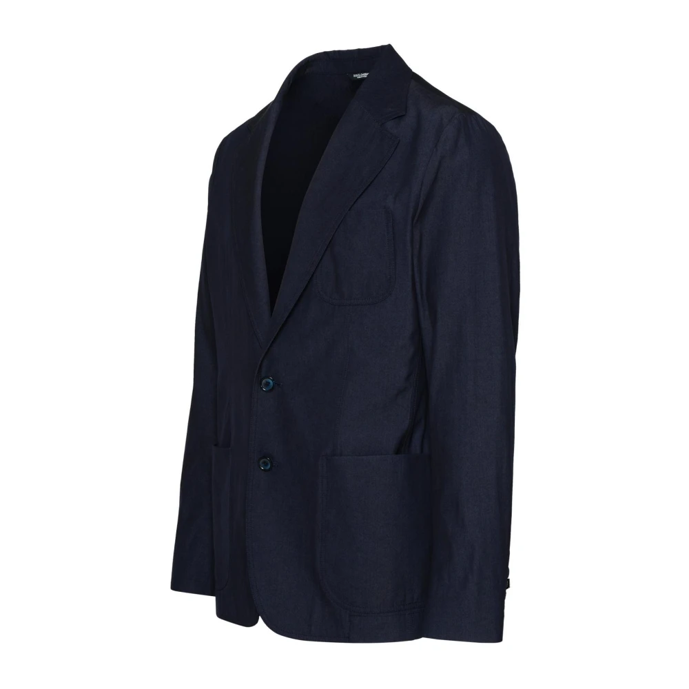 Dolce & Gabbana Marineblauwe Portofino Blazer van Wolmix Blue Heren