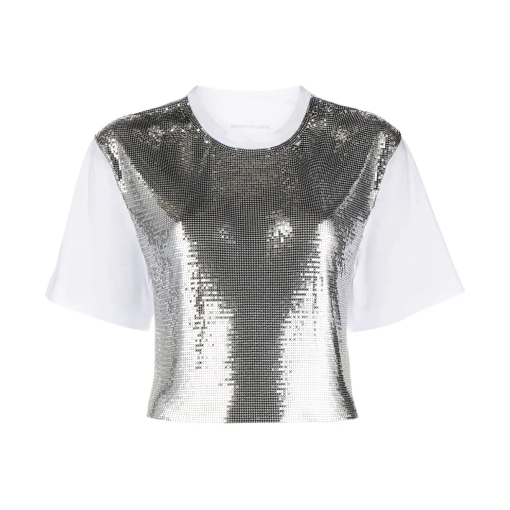Paco Rabanne Metallic Top voor een stijlvolle look Gray Dames