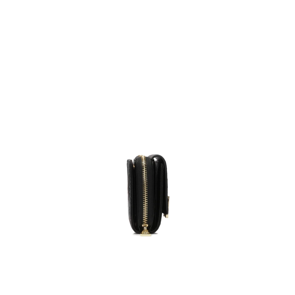 Kazar Kleine portemonnee voor vrouwen met reliëf monogrammen Black Dames