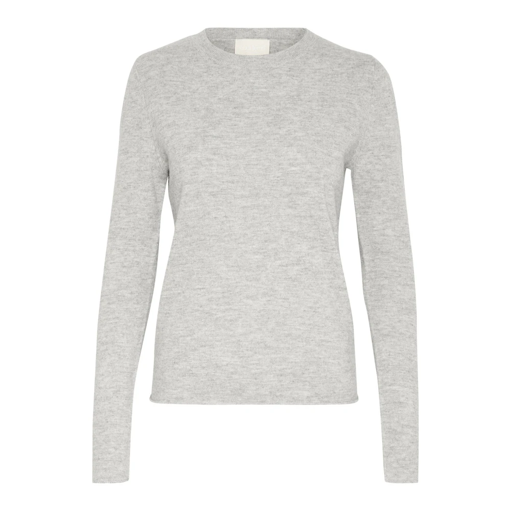Soaked in Luxury Basis Ronde Hals Pullover Trui Gray Dames