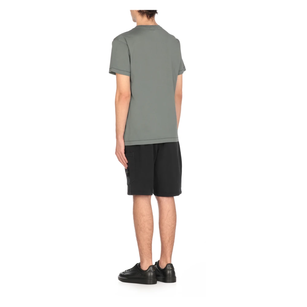 Stone Island Groen Katoenen T-shirt met Logopatch Green Heren