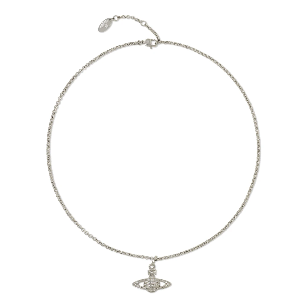 Vivienne Westwood Mini Bas Relief Pendant Necklace - Plat/Cryst P116 - Image 4