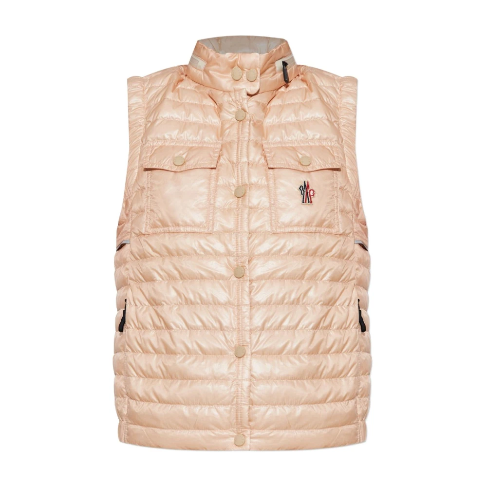 Moncler Pink Waistcoats, Female, L, Gumiane Down Vest