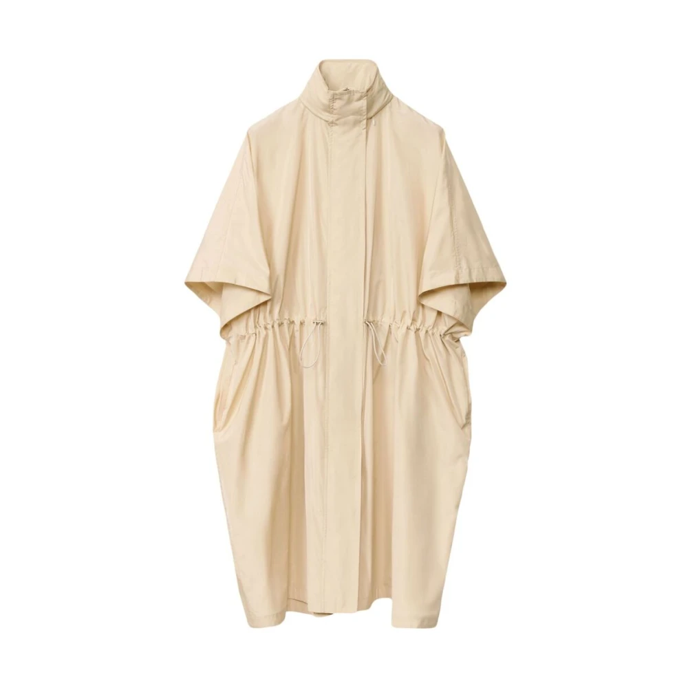 Fabiana Filippi Beige Jas met Ritssluiting en Trekkoord in de Taille Beige Dames
