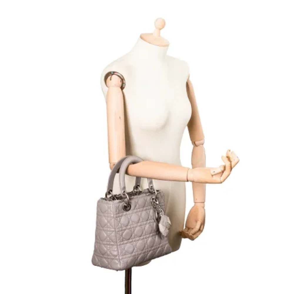 Dior Vintage Pre-owned Leather dior-bags Gray Dames