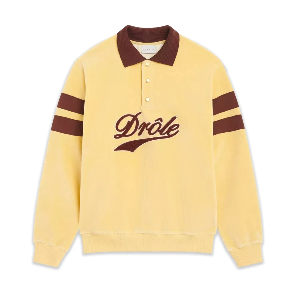 Drole de Monsieur Velours Polo Shirt Stijlvol Ontwerp Yellow Heren