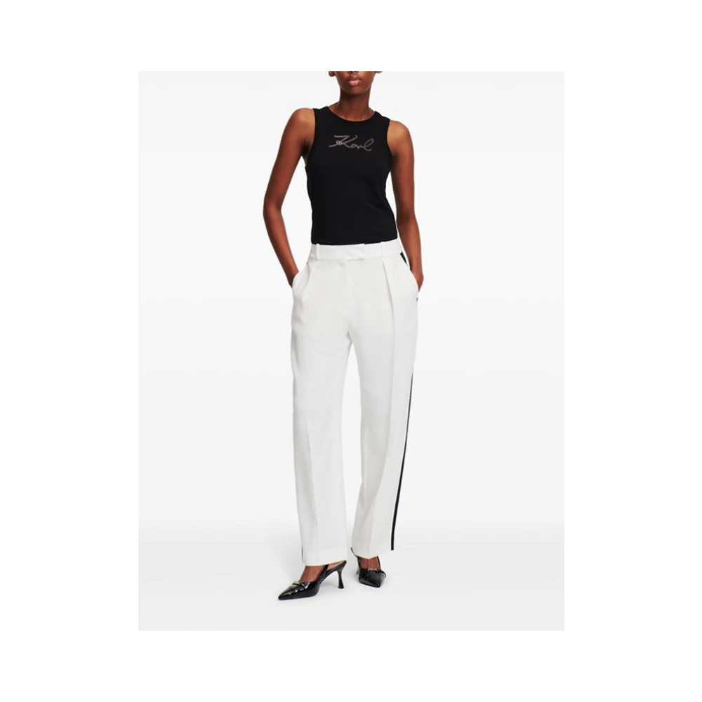Karl Lagerfeld Contrast Panel Broek White Dames