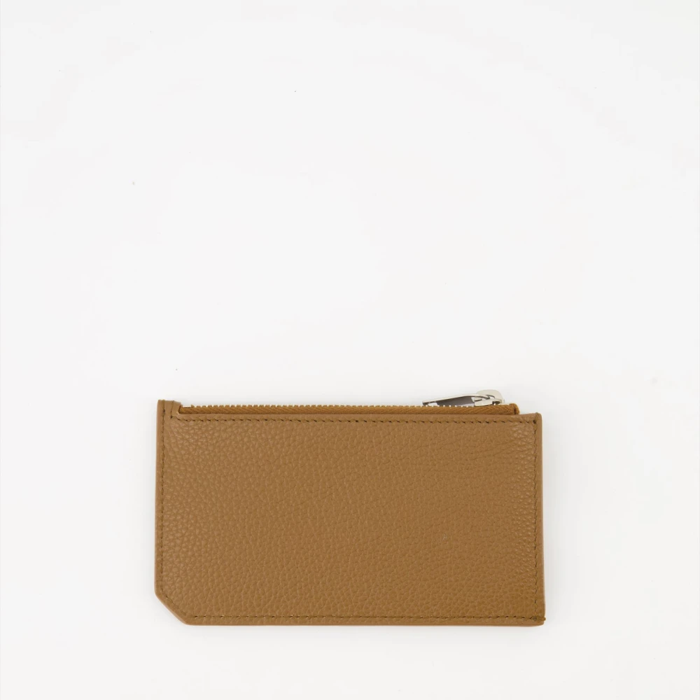 Saint Laurent Cassandre Shadow Zip Kaarthouder Brown Heren