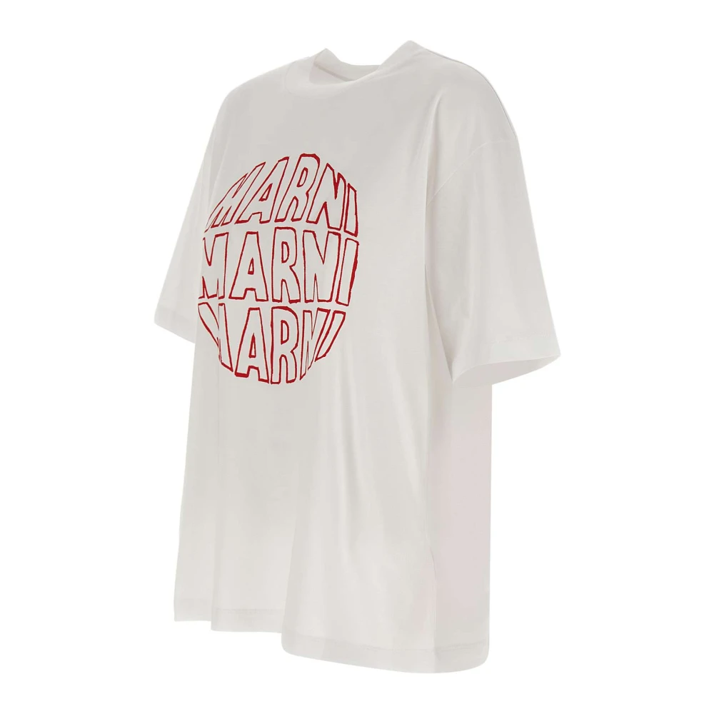 Marni Lily Dames Katoenen T-Shirt White Dames
