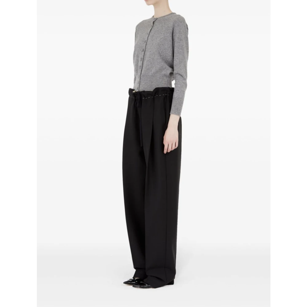 Maison Margiela Zwarte broek met gestikte taille Black Dames