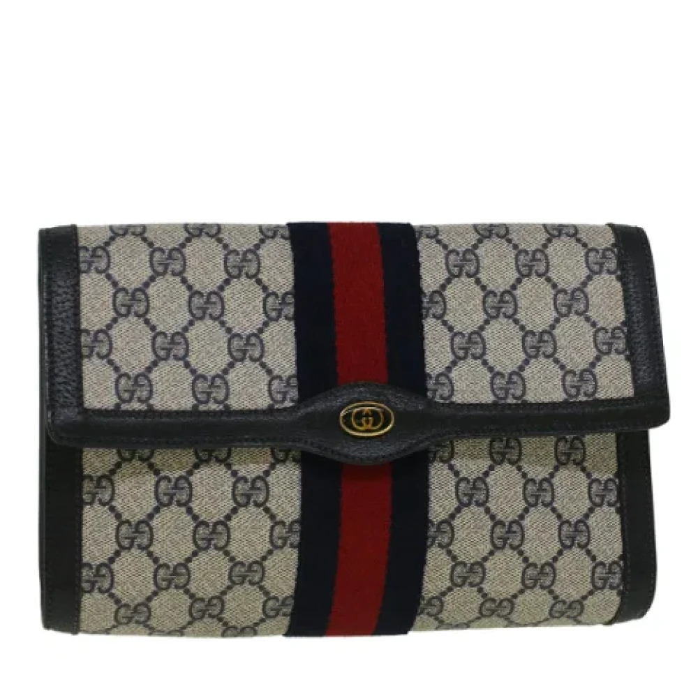 Gucci Vintage Pre-owned Canvas clutches Red Dames