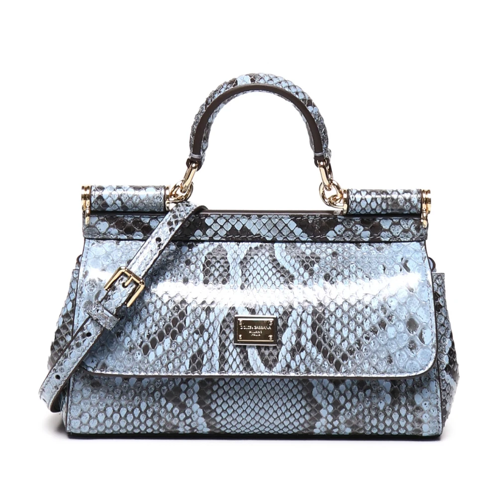Dolce & Gabbana Slang Suiker Papier Lakleren Tas Blue Dames