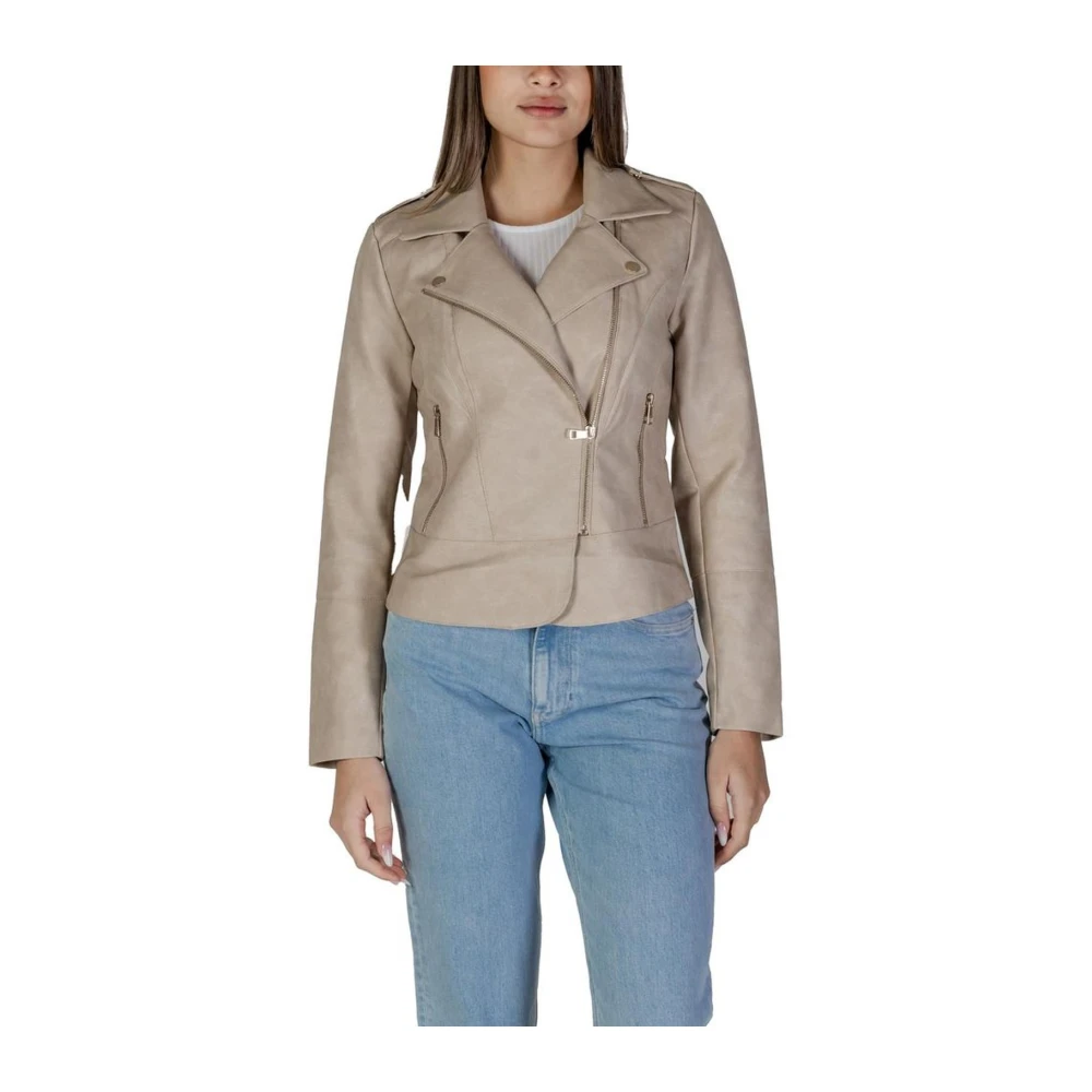 Only Beige Polyester Jas & Jas Beige Dames