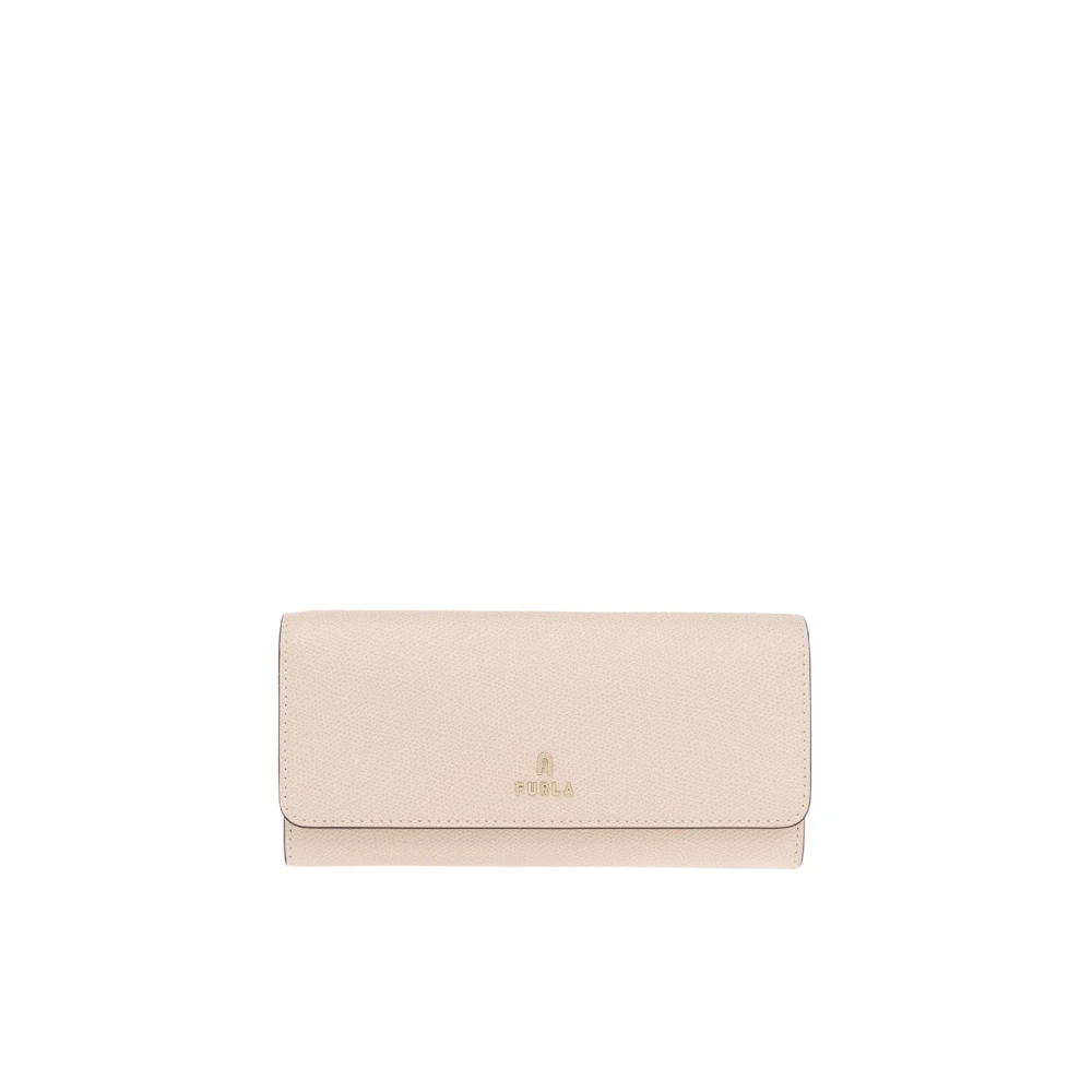Furla Plånbok i läder med logotyp Beige, Dam
