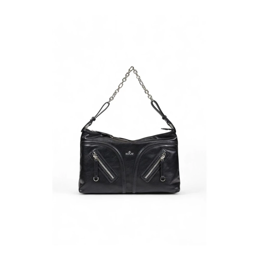 Replay Stijlvolle Polyester Handtas Dames Collectie Black Dames