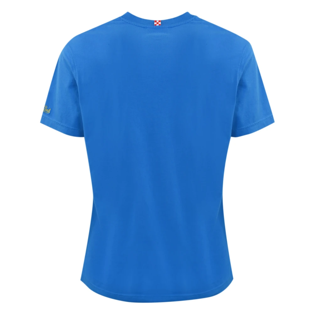 MC2 Saint Barth Blauw Katoenen T-shirt met Borduurwerk Blue Heren