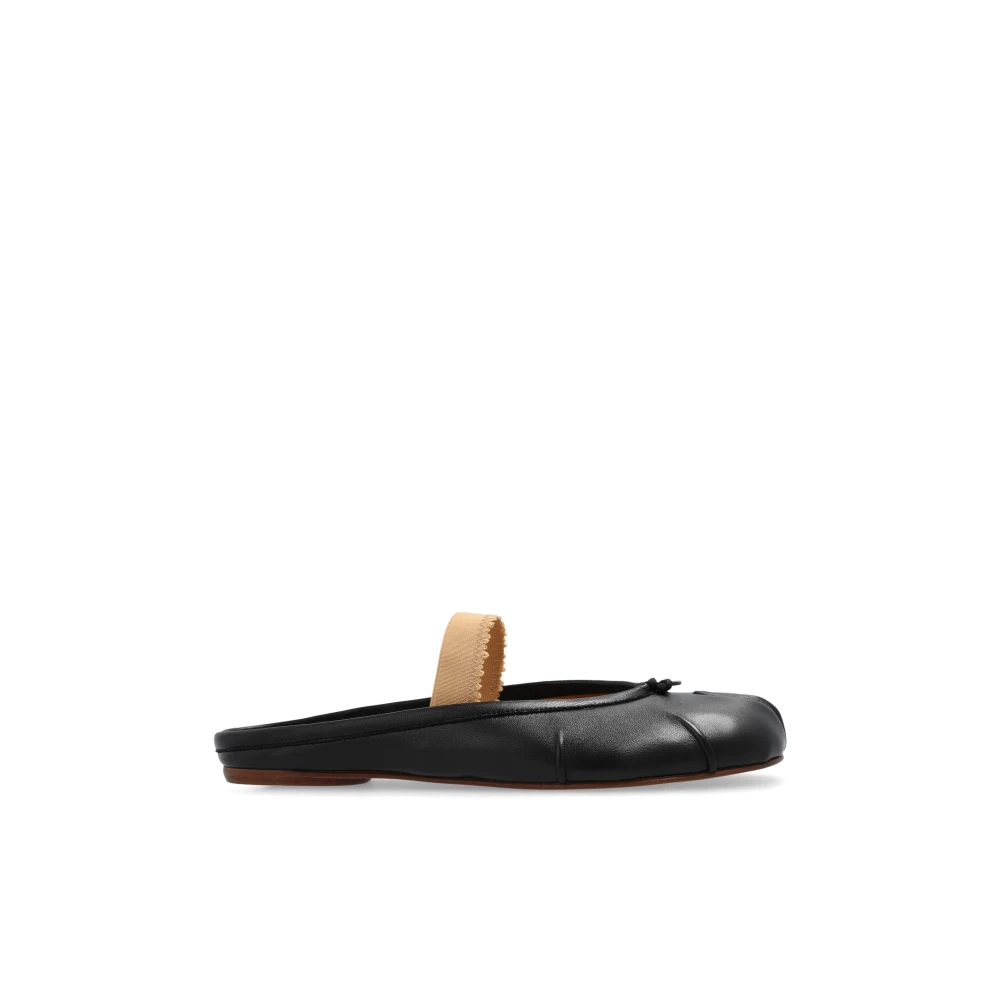 Maison Margiela Tabi split-tå läder slides Black, Dam