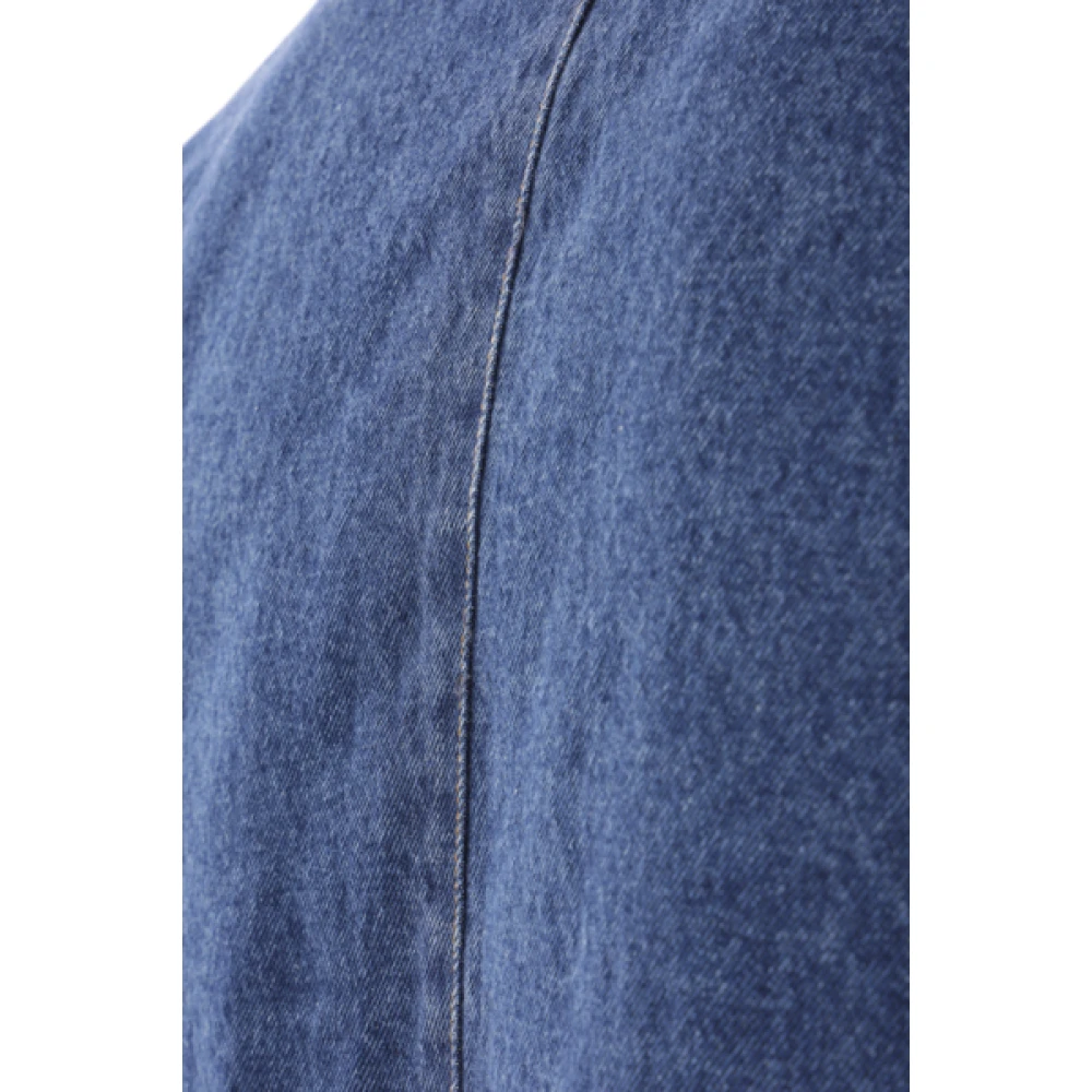 Ami Paris Blauw Denim Gevoerde Jas Blue Heren