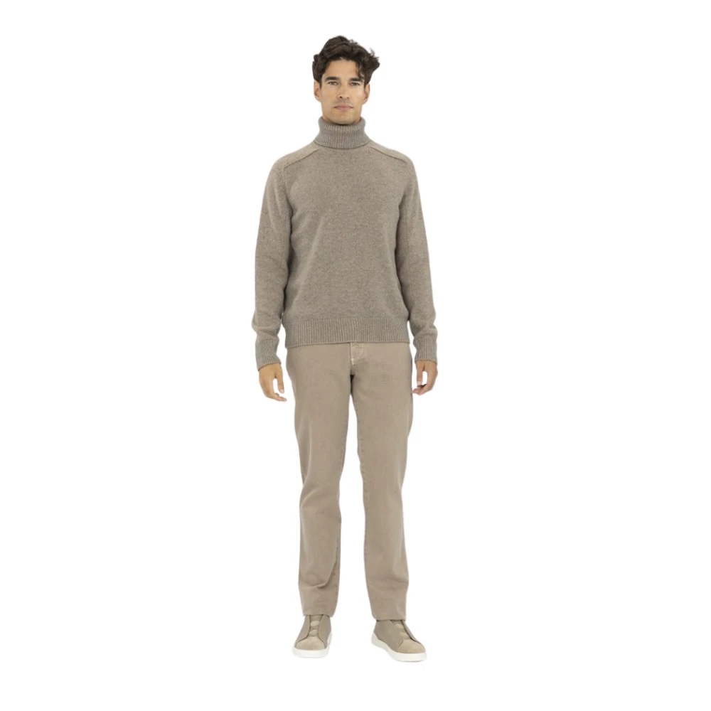 Ermenegildo Zegna Kasjmier coltrui met geribbelde details Brown Heren