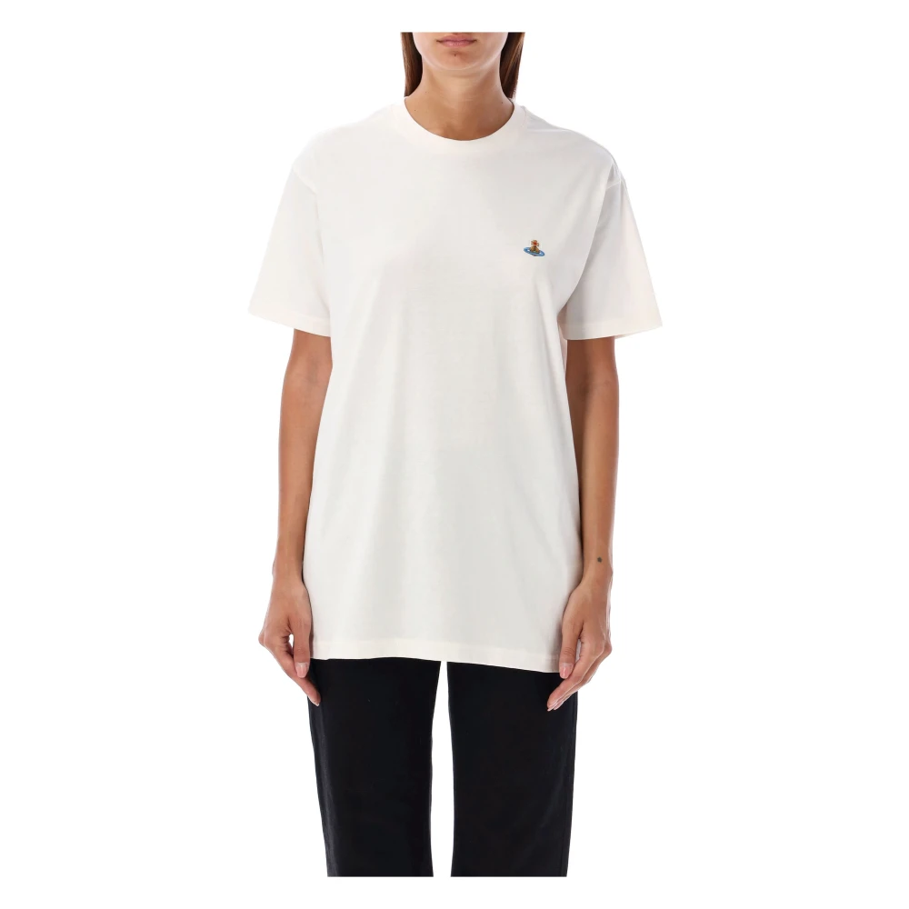 Vivienne Westwood Multicolor Orb Classic T-Shirt Wit White Dames