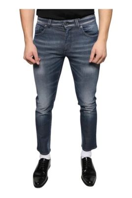 Mörkblå Skinny Denim Jeans med Logo