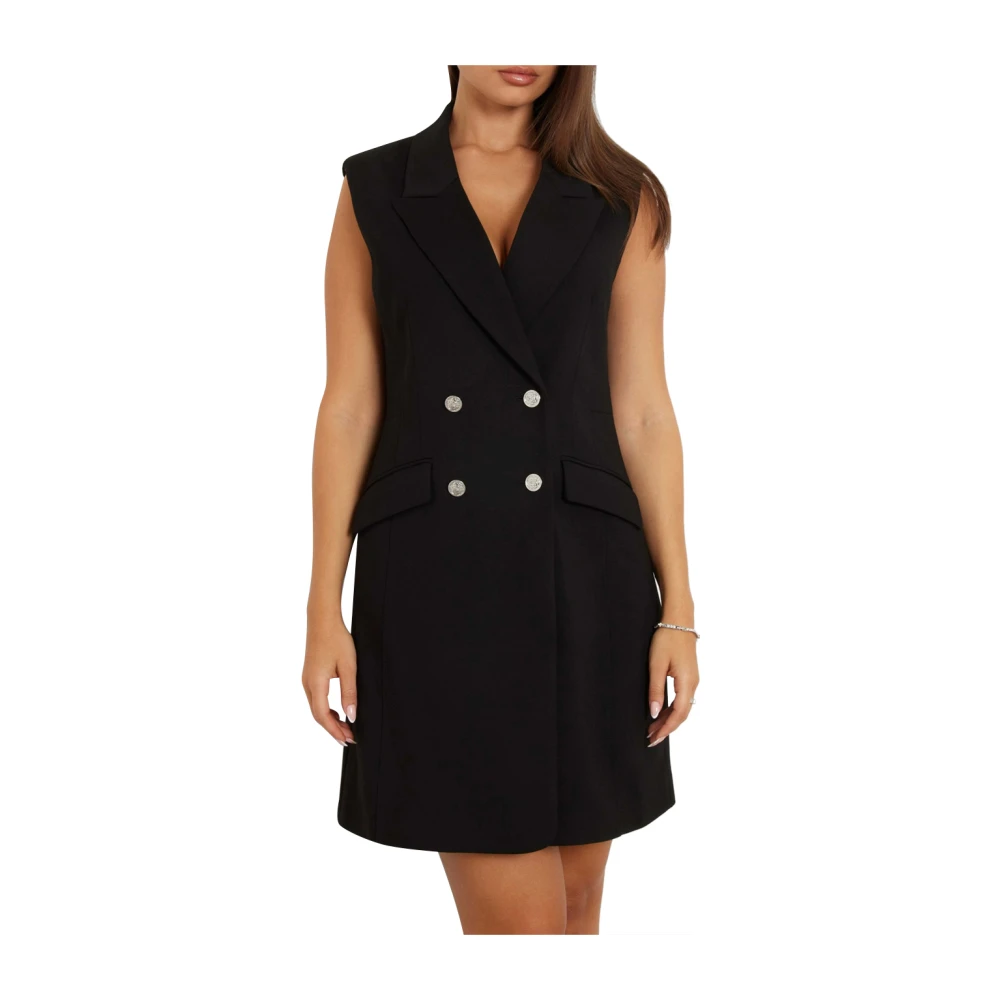 Guess Zwarte double-breasted jurk Black Dames