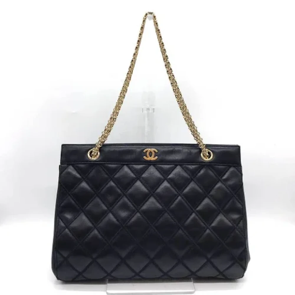 Chanel Vintage Pre-owned Leather totes Black Dames
