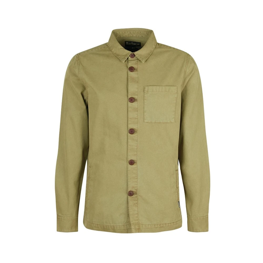 Barbour Groene Katoenen Jas met Knopen Green Heren
