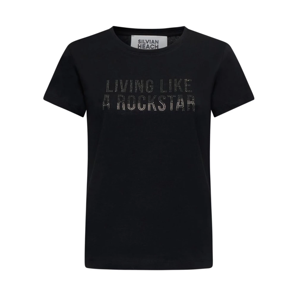 Silvian Heach Donna Nero - T-Shirt Con Scritta Stampata - Tops - Xs