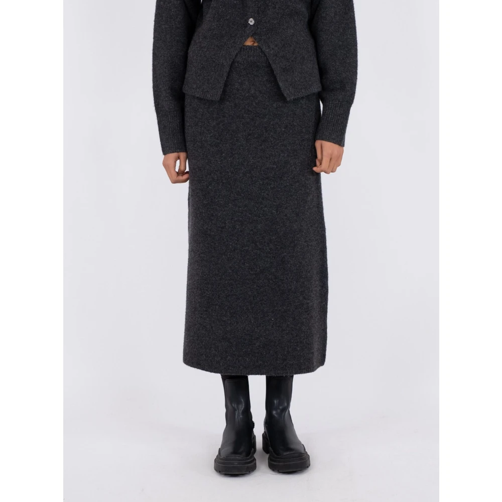 NEO NOIR Ashanti Gebreide Rok Antraciet Blue Dames