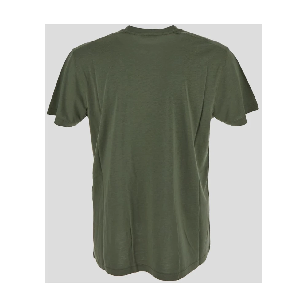 Tom Ford Crewneck T-Shirt van katoen en lyocell Green Heren