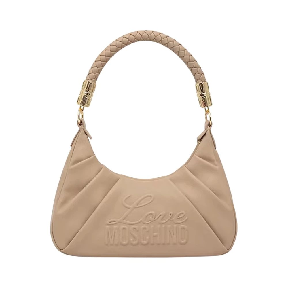 Love Moschino Vrouw Beige Tassen Dames, One Size, Leer, Hobo Tas