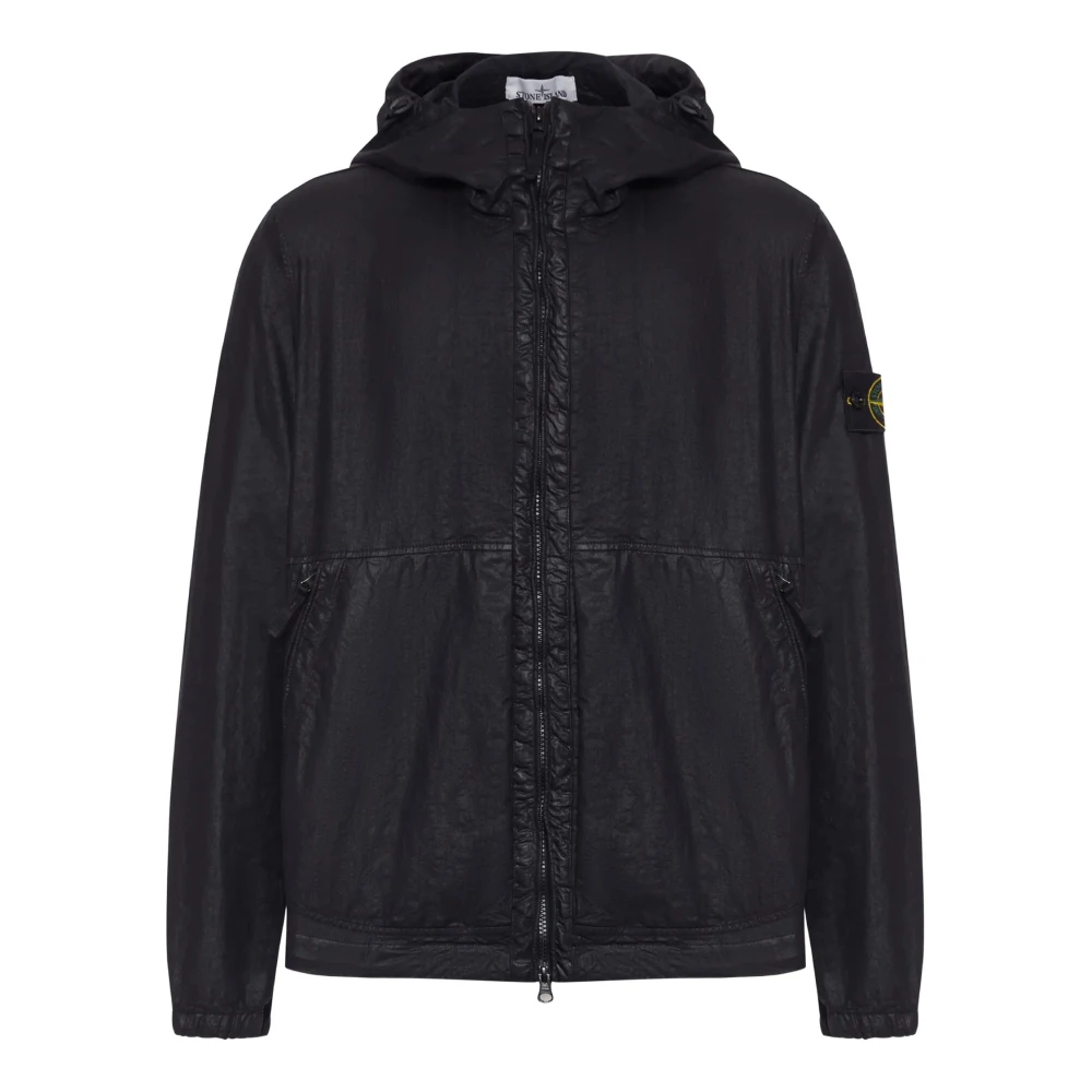 Stone Island Black Bomber Jackets, Male, M, Jackets