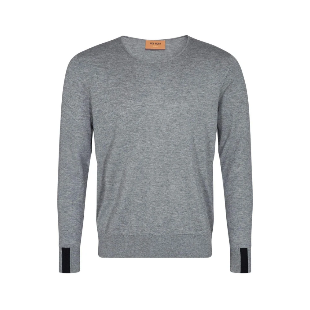 MOS MOSH Supima O-neck Knit Shirt Gray Heren