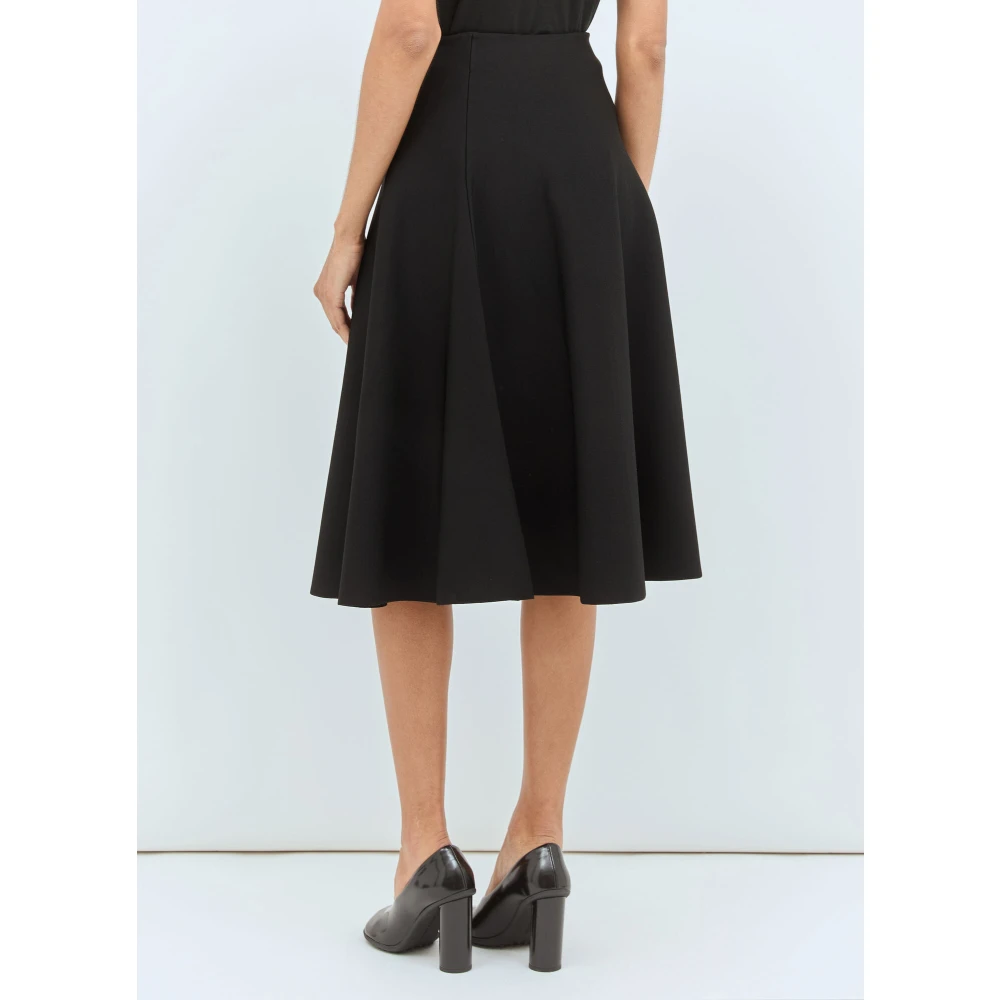The Row Elastische Taille Midi Rok Black Dames