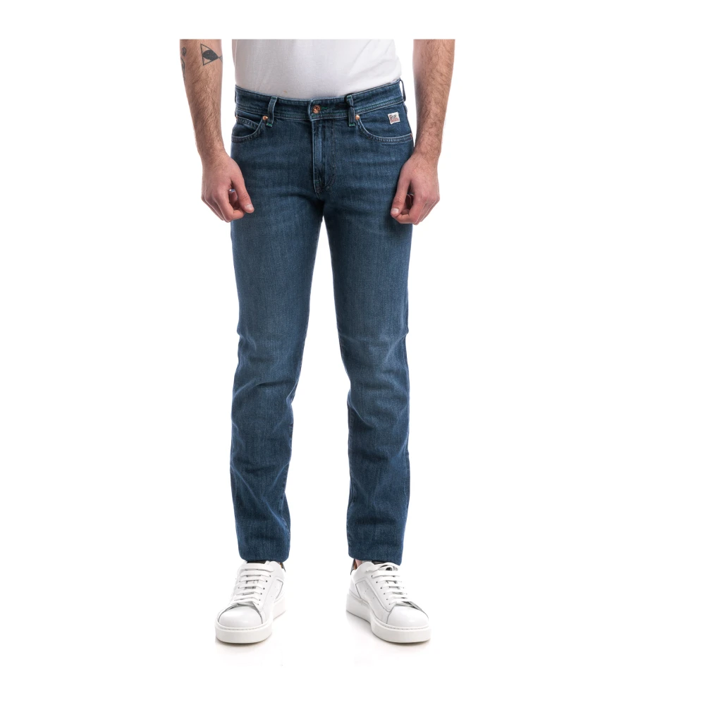 Roy Roger's Vintage Stone Denim Stretch Jeans Blue Heren