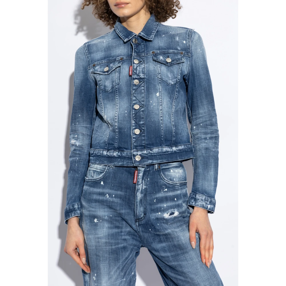 Dsquared2 Spijkerjas met vintage-effect Blue Dames