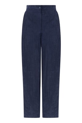 luxury-dark-blue-elastic-waist-pants